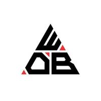 Wob-Dreieck-Buchstaben-Logo-Design mit Dreiecksform. Wob-Dreieck-Logo-Design-Monogramm. Wob-Dreieck-Vektor-Logo-Vorlage mit roter Farbe. Wob dreieckiges Logo einfaches, elegantes und luxuriöses Logo. vektor