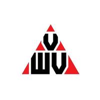 vwv triangel bokstavslogotypdesign med triangelform. vwv triangel logotyp design monogram. vwv triangel vektor logotyp mall med röd färg. vwv triangulär logotyp enkel, elegant och lyxig logotyp.