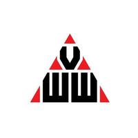vww-Dreieck-Buchstaben-Logo-Design mit Dreiecksform. vww-Dreieck-Logo-Design-Monogramm. vww-Dreieck-Vektor-Logo-Vorlage mit roter Farbe. vww dreieckiges Logo einfaches, elegantes und luxuriöses Logo. vektor