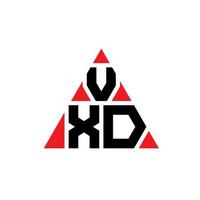 vxd-Dreieck-Buchstaben-Logo-Design mit Dreiecksform. vxd-Dreieck-Logo-Design-Monogramm. vxd-Dreieck-Vektor-Logo-Vorlage mit roter Farbe. vxd dreieckiges Logo einfaches, elegantes und luxuriöses Logo. vektor