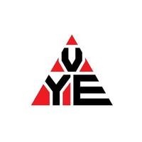 vye-Dreieck-Buchstaben-Logo-Design mit Dreiecksform. vye-Dreieck-Logo-Design-Monogramm. Vye-Dreieck-Vektor-Logo-Vorlage mit roter Farbe. vye dreieckiges Logo einfaches, elegantes und luxuriöses Logo. vektor