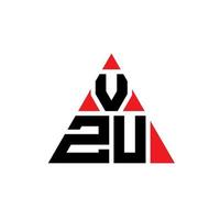 vzu triangel bokstavslogotypdesign med triangelform. vzu triangel logotyp design monogram. vzu triangel vektor logotyp mall med röd färg. vzu triangulär logotyp enkel, elegant och lyxig logotyp.