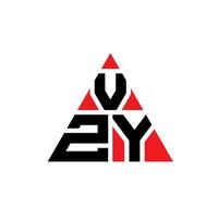vzy triangel bokstavslogotypdesign med triangelform. vzy triangel logotyp design monogram. vzy triangel vektor logotyp mall med röd färg. vzy triangulär logotyp enkel, elegant och lyxig logotyp.