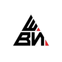wbn Dreiecksbuchstaben-Logo-Design mit Dreiecksform. wbn-Dreieck-Logo-Design-Monogramm. wbn-Dreieck-Vektor-Logo-Vorlage mit roter Farbe. wbn dreieckiges Logo einfaches, elegantes und luxuriöses Logo. wbn vektor