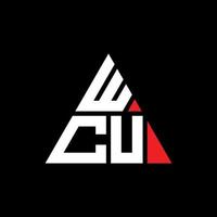 wcu-Dreieck-Buchstaben-Logo-Design mit Dreiecksform. WCU-Dreieck-Logo-Design-Monogramm. Wcu-Dreieck-Vektor-Logo-Vorlage mit roter Farbe. wcu dreieckiges Logo einfaches, elegantes und luxuriöses Logo. wcu vektor