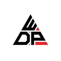 wdp-Dreieck-Buchstaben-Logo-Design mit Dreiecksform. wdp-Dreieck-Logo-Design-Monogramm. wdp-Dreieck-Vektor-Logo-Vorlage mit roter Farbe. wdp dreieckiges Logo einfaches, elegantes und luxuriöses Logo. wdp vektor