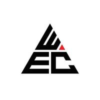 wec-Dreieck-Buchstaben-Logo-Design mit Dreiecksform. Wec-Dreieck-Logo-Design-Monogramm. Wec-Dreieck-Vektor-Logo-Vorlage mit roter Farbe. wec dreieckiges Logo einfaches, elegantes und luxuriöses Logo. wir vektor