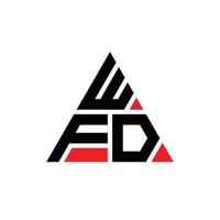 wfd-Dreieck-Buchstaben-Logo-Design mit Dreiecksform. wfd-Dreieck-Logo-Design-Monogramm. wfd-Dreieck-Vektor-Logo-Vorlage mit roter Farbe. wfd dreieckiges Logo einfaches, elegantes und luxuriöses Logo. wfd vektor