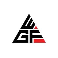 wgf triangel bokstavslogotypdesign med triangelform. wgf triangel logotyp design monogram. wgf triangel vektor logotyp mall med röd färg. wgf triangulär logotyp enkel, elegant och lyxig logotyp. wgf