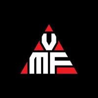 vmf-Dreieck-Buchstaben-Logo-Design mit Dreiecksform. vmf-Dreieck-Logo-Design-Monogramm. vmf-Dreieck-Vektor-Logo-Vorlage mit roter Farbe. vmf dreieckiges Logo einfaches, elegantes und luxuriöses Logo. vektor