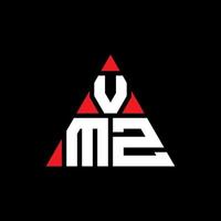 vmz-Dreieck-Buchstaben-Logo-Design mit Dreiecksform. vmz-Dreieck-Logo-Design-Monogramm. vmz-Dreieck-Vektor-Logo-Vorlage mit roter Farbe. vmz dreieckiges Logo einfaches, elegantes und luxuriöses Logo. vektor