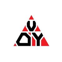 Voy-Dreieck-Buchstaben-Logo-Design mit Dreiecksform. Voy-Dreieck-Logo-Design-Monogramm. Voy-Dreieck-Vektor-Logo-Vorlage mit roter Farbe. Voy dreieckiges Logo einfaches, elegantes und luxuriöses Logo. vektor