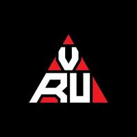 Vru-Dreieck-Buchstaben-Logo-Design mit Dreiecksform. Vru-Dreieck-Logo-Design-Monogramm. vru-Dreieck-Vektor-Logo-Vorlage mit roter Farbe. vru dreieckiges Logo einfaches, elegantes und luxuriöses Logo. vektor