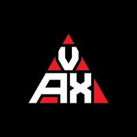 VAX-Dreieck-Buchstaben-Logo-Design mit Dreiecksform. VAX-Dreieck-Logo-Design-Monogramm. VAX-Dreieck-Vektor-Logo-Vorlage mit roter Farbe. vax dreieckiges logo einfaches, elegantes und luxuriöses logo. vektor