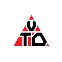 Vto-Dreieck-Buchstaben-Logo-Design mit Dreiecksform. Vto-Dreieck-Logo-Design-Monogramm. Vto-Dreieck-Vektor-Logo-Vorlage mit roter Farbe. vto dreieckiges Logo einfaches, elegantes und luxuriöses Logo. vektor