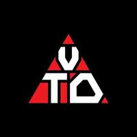 vto triangel bokstavslogotypdesign med triangelform. vto triangel logotyp design monogram. vto triangel vektor logotyp mall med röd färg. vto triangulär logotyp enkel, elegant och lyxig logotyp.