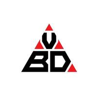 vbd-Dreieck-Buchstaben-Logo-Design mit Dreiecksform. vbd-Dreieck-Logo-Design-Monogramm. vbd-Dreieck-Vektor-Logo-Vorlage mit roter Farbe. vbd dreieckiges Logo einfaches, elegantes und luxuriöses Logo. vektor