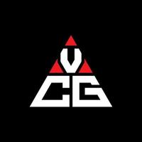 vcg triangel bokstavslogotypdesign med triangelform. vcg triangel logotyp design monogram. vcg triangel vektor logotyp mall med röd färg. vcg triangulär logotyp enkel, elegant och lyxig logotyp.