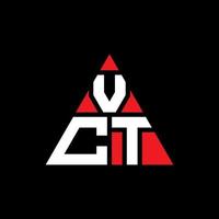 VCT-Dreieck-Buchstaben-Logo-Design mit Dreiecksform. VCT-Dreieck-Logo-Design-Monogramm. VCT-Dreieck-Vektor-Logo-Vorlage mit roter Farbe. vct dreieckiges Logo einfaches, elegantes und luxuriöses Logo. vektor