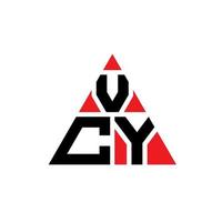 vcy triangel bokstavslogotypdesign med triangelform. vcy triangel logotyp design monogram. vcy triangel vektor logotyp mall med röd färg. vcy triangulär logotyp enkel, elegant och lyxig logotyp.