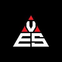 Ves-Dreieck-Buchstaben-Logo-Design mit Dreiecksform. Ves-Dreieck-Logo-Design-Monogramm. Ves-Dreieck-Vektor-Logo-Vorlage mit roter Farbe. Ves dreieckiges Logo einfaches, elegantes und luxuriöses Logo. vektor