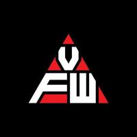 vfw-Dreieck-Buchstaben-Logo-Design mit Dreiecksform. vfw-Dreieck-Logo-Design-Monogramm. vfw-Dreieck-Vektor-Logo-Vorlage mit roter Farbe. vfw dreieckiges Logo einfaches, elegantes und luxuriöses Logo. vektor