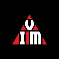 Vim-Dreieck-Buchstaben-Logo-Design mit Dreiecksform. Vim-Dreieck-Logo-Design-Monogramm. Vim-Dreieck-Vektor-Logo-Vorlage mit roter Farbe. Vim dreieckiges Logo einfaches, elegantes und luxuriöses Logo. vektor