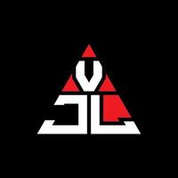 vjl triangel bokstavslogotypdesign med triangelform. vjl triangel logotyp design monogram. vjl triangel vektor logotyp mall med röd färg. vjl trekantig logotyp enkel, elegant och lyxig logotyp.