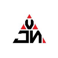 vjn Dreiecksbuchstaben-Logo-Design mit Dreiecksform. VJN-Dreieck-Logo-Design-Monogramm. Vjn-Dreieck-Vektor-Logo-Vorlage mit roter Farbe. vjn dreieckiges Logo einfaches, elegantes und luxuriöses Logo. vektor