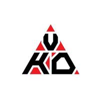 Vko-Dreieck-Buchstaben-Logo-Design mit Dreiecksform. Vko-Dreieck-Logo-Design-Monogramm. Vko-Dreieck-Vektor-Logo-Vorlage mit roter Farbe. vko dreieckiges Logo einfaches, elegantes und luxuriöses Logo. vektor