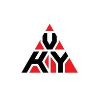 Vky-Dreieck-Buchstaben-Logo-Design mit Dreiecksform. Vky-Dreieck-Logo-Design-Monogramm. Vky-Dreieck-Vektor-Logo-Vorlage mit roter Farbe. vky dreieckiges Logo einfaches, elegantes und luxuriöses Logo. vektor