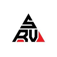 srv-Dreieck-Buchstaben-Logo-Design mit Dreiecksform. srv-Dreieck-Logo-Design-Monogramm. srv-Dreieck-Vektor-Logo-Vorlage mit roter Farbe. srv dreieckiges Logo einfaches, elegantes und luxuriöses Logo. vektor