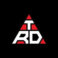 trd triangel bokstavslogotypdesign med triangelform. trd triangel logotyp design monogram. trd triangel vektor logotyp mall med röd färg. trd triangulär logotyp enkel, elegant och lyxig logotyp.