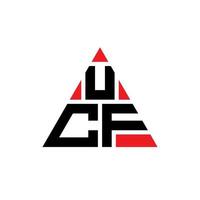 UCF-Dreieck-Buchstaben-Logo-Design mit Dreiecksform. UCF-Dreieck-Logo-Design-Monogramm. UCF-Dreieck-Vektor-Logo-Vorlage mit roter Farbe. ucf dreieckiges Logo einfaches, elegantes und luxuriöses Logo. vektor