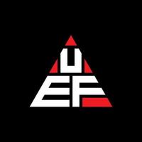UEF-Dreieck-Buchstaben-Logo-Design mit Dreiecksform. UEF-Dreieck-Logo-Design-Monogramm. Uef-Dreieck-Vektor-Logo-Vorlage mit roter Farbe. dreieckiges uef-logo einfaches, elegantes und luxuriöses logo. vektor