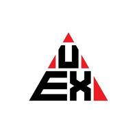 UEX-Dreieck-Buchstaben-Logo-Design mit Dreiecksform. UEX-Dreieck-Logo-Design-Monogramm. UEX-Dreieck-Vektor-Logo-Vorlage mit roter Farbe. uex dreieckiges Logo einfaches, elegantes und luxuriöses Logo. vektor