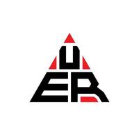 Uer-Dreieck-Buchstaben-Logo-Design mit Dreiecksform. Uer-Dreieck-Logo-Design-Monogramm. Uer-Dreieck-Vektor-Logo-Vorlage mit roter Farbe. uer dreieckiges Logo einfaches, elegantes und luxuriöses Logo. vektor