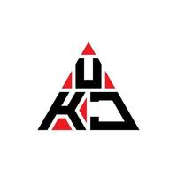 ukj-Dreieck-Buchstaben-Logo-Design mit Dreiecksform. Ukj-Dreieck-Logo-Design-Monogramm. Ukj-Dreieck-Vektor-Logo-Vorlage mit roter Farbe. ukj dreieckiges Logo einfaches, elegantes und luxuriöses Logo. vektor