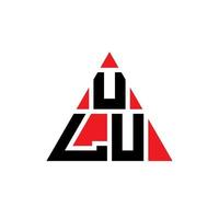 ulu triangel bokstavslogotypdesign med triangelform. ulu triangel logotyp design monogram. ulu triangel vektor logotyp mall med röd färg. ulu triangulär logotyp enkel, elegant och lyxig logotyp.