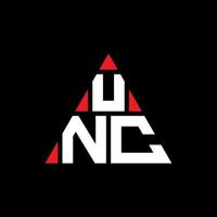 unc-Dreieck-Buchstaben-Logo-Design mit Dreiecksform. unc-Dreieck-Logo-Design-Monogramm. unc-Dreieck-Vektor-Logo-Vorlage mit roter Farbe. unc dreieckiges Logo einfaches, elegantes und luxuriöses Logo. vektor