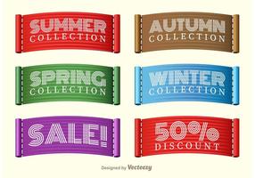 Stitched Seasons Sale Collection Label Vektoren