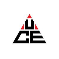 uce-Dreieck-Buchstaben-Logo-Design mit Dreiecksform. uce-Dreieck-Logo-Design-Monogramm. uce-Dreieck-Vektor-Logo-Vorlage mit roter Farbe. uce dreieckiges Logo einfaches, elegantes und luxuriöses Logo. vektor