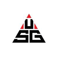 Usg-Dreieck-Buchstaben-Logo-Design mit Dreiecksform. Usg-Dreieck-Logo-Design-Monogramm. Usg-Dreieck-Vektor-Logo-Vorlage mit roter Farbe. usg dreieckiges Logo einfaches, elegantes und luxuriöses Logo. vektor