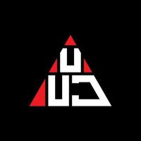 uuj-Dreieck-Buchstaben-Logo-Design mit Dreiecksform. uuj-Dreieck-Logo-Design-Monogramm. uuj-Dreieck-Vektor-Logo-Vorlage mit roter Farbe. uuj dreieckiges Logo einfaches, elegantes und luxuriöses Logo. vektor