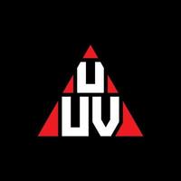 Uuv-Dreieck-Buchstaben-Logo-Design mit Dreiecksform. Uuv-Dreieck-Logo-Design-Monogramm. Uuv-Dreieck-Vektor-Logo-Vorlage mit roter Farbe. uuv dreieckiges Logo einfaches, elegantes und luxuriöses Logo. vektor