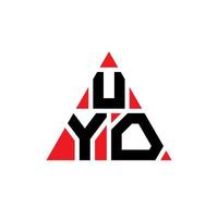 uyo triangel bokstavslogotypdesign med triangelform. uyo triangel logotyp design monogram. uyo triangel vektor logotyp mall med röd färg. uyo trekantig logotyp enkel, elegant och lyxig logotyp.