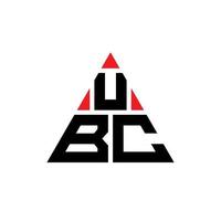 ubc triangel bokstavslogotypdesign med triangelform. ubc triangel logotyp design monogram. ubc triangel vektor logotyp mall med röd färg. ubc triangulär logotyp enkel, elegant och lyxig logotyp.