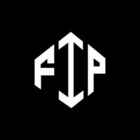 fip-Buchstaben-Logo-Design mit Polygonform. Fip-Polygon- und Würfelform-Logo-Design. Fip Sechseck-Vektor-Logo-Vorlage in weißen und schwarzen Farben. fip-monogramm, geschäfts- und immobilienlogo. vektor