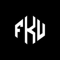 fku bokstavslogotypdesign med polygonform. fku polygon och kubform logotypdesign. fku hexagon vektor logotyp mall vita och svarta färger. fku monogram, affärs- och fastighetslogotyp.