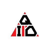 qio triangel bokstavslogotypdesign med triangelform. qio triangel logotyp design monogram. qio triangel vektor logotyp mall med röd färg. qio triangulär logotyp enkel, elegant och lyxig logotyp.